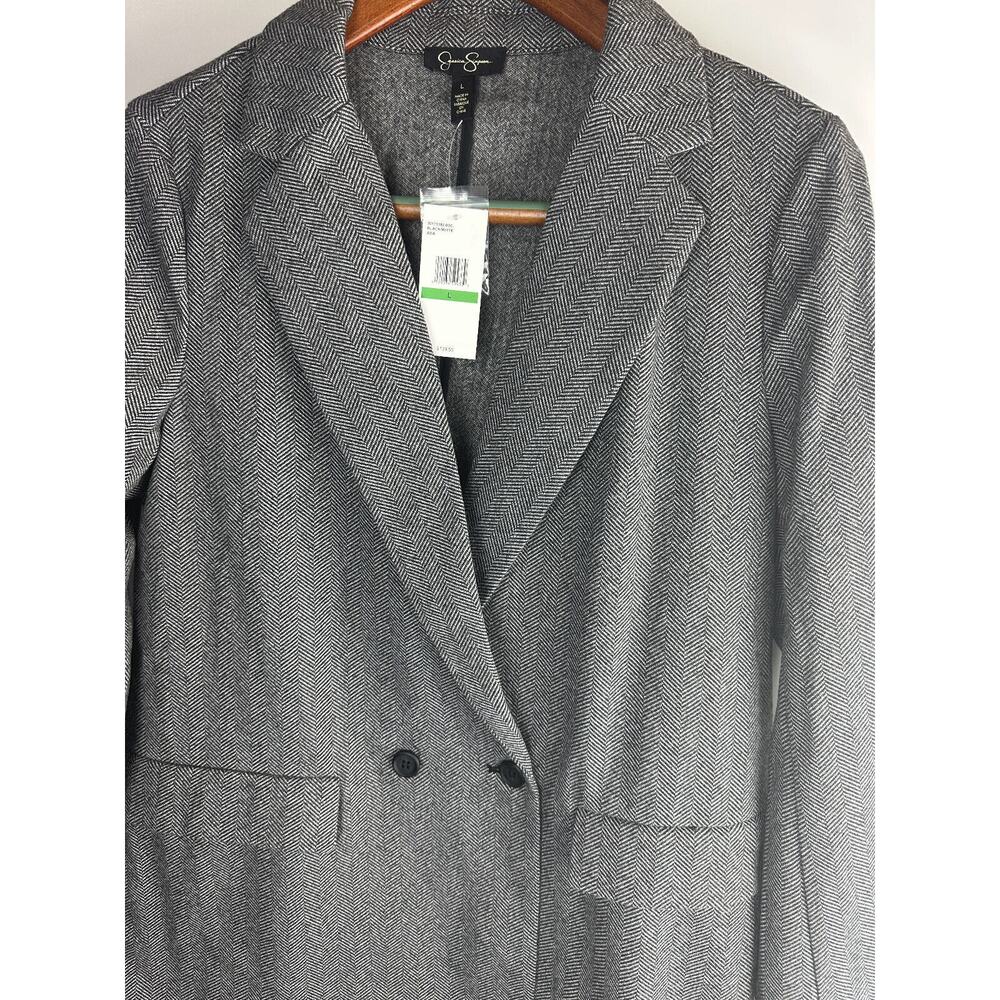 NWT Jessica Simpson Herringbone One Button Blazer W/ Pockets Women's Size Large - Picture 10 of 12